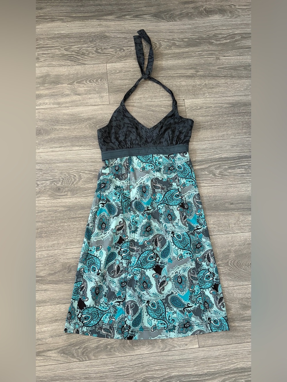 NWT Athleta Teal Black Paisley Midi Dress